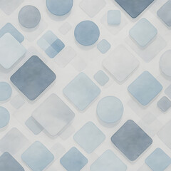 ブルー＆シルバー・ウォーターカラー・ジオメトリー