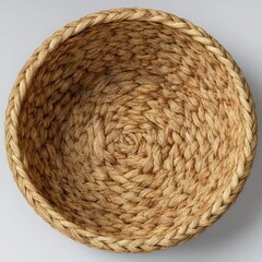 Woven Natural Fiber Round Bowl Top View basket