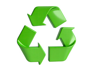 Obraz premium Three green arrows forming a triangle, signifying environmental consciousness