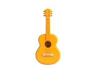 Golden acoustic guitar illustration, centered against a stark black background