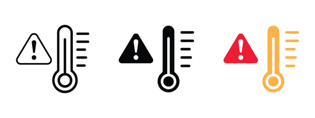 Thermometer with a threat level icon vector. fever or heat danger, alert symbol. vector illustration.