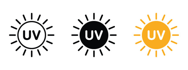 UV icon vector. skincare and summer safety awareness symbol. vector illustration.