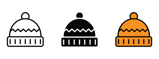 Winter hat icon vector. winter fashion designs and creating a wintery vibe symbol. vector illustration.