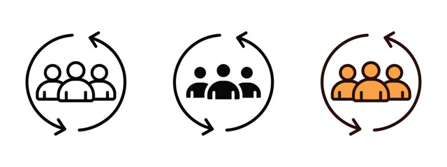 Customer retention icon vector. workflow and represent effective teamwork and communication symbol. vector illustration.