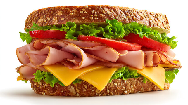 sandwich with ham and vegetables