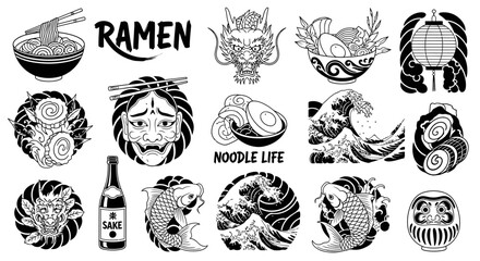Ramen Noodle Abstract Designs Collection