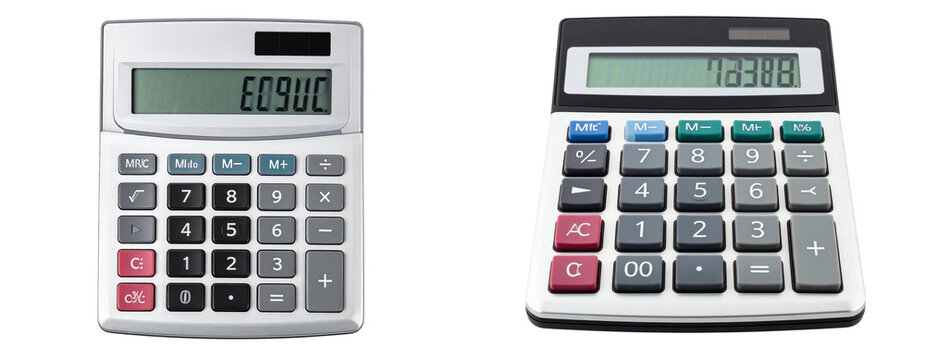 Set of Classic Calculator with Digital Number Display - Powered by Adobe