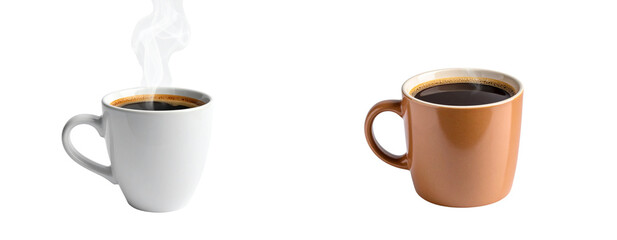 Obraz premium Set of Coffee Cup with Rising Steam