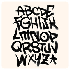 Dirty Spray Paint Style Urban Graffiti Alphabet Letters