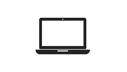Simple black laptop icon