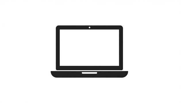 Simple black laptop icon