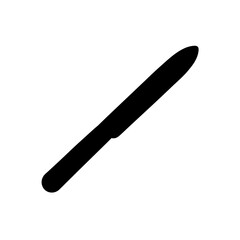 Simple black butter knife art on transparent background
