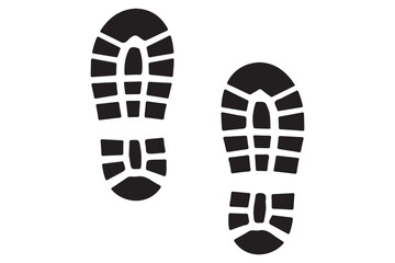Human Footprint and Shoe Print Icon Set – Barefoot and Boot Sole Silhouette Collection, Walking
 Steps and Trail Vector Design for Apps and Websites
