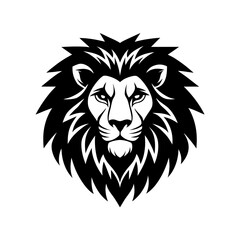 Fototapeta premium Illustration of a lion head design on transparent background silhouette