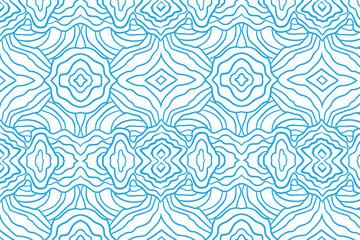 seamless pattern with blue flowers