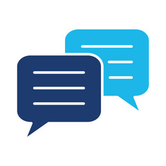 Communication Icon In Blue Monochrome Flat Design, Vector Illustration
