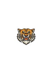 Angry tiger head logo template Vector.ai