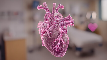 A vibrant neon heartbeat line with a purple heart and colorful pulses.

