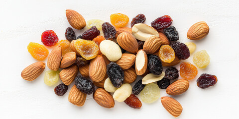 Almond trail mix with dried fruits, balanced snack for active lifestyles