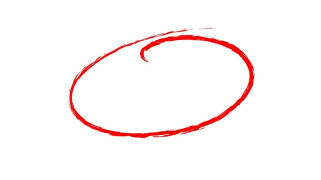 Animated hand-drawn oval frame and circle element. A sketchy, doodled border for highlighting text, logos, or revealing content in videos.

