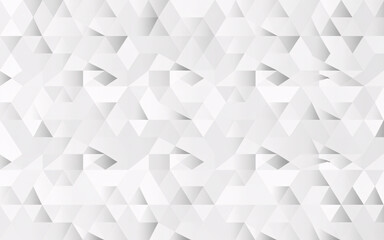 Fototapeta premium Abstract geometric pattern of white and gray triangles with a subtle 3d effect, creating a modern and clean background