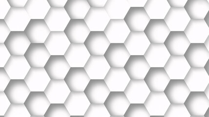 Naklejka premium Abstract seamless pattern of white hexagons with a subtle 3d effect, creating a modern and clean geometric background
