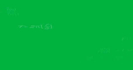 Animation of mathematical equations moving over transparent background - Powered by Adobe