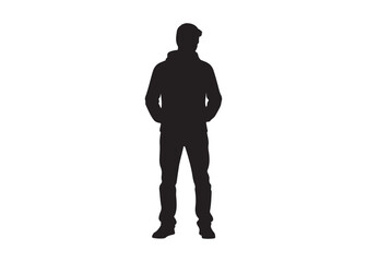 Vector art of silhouette of a man standing vector illustration