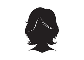 Vector art of silhouette of a woman with short wavy hair