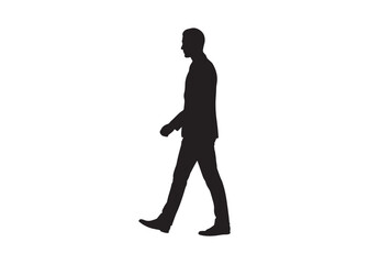 Vector art of silhouette of a man walking in a suit