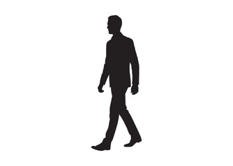 Vector art of silhouette of a man walking
