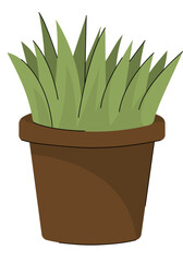 Cat Tree on Pot Vector Illustration