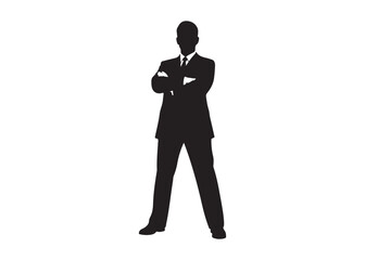 Obraz premium Vector art of silhouette of a businessman