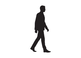 Vector art of silhouette of a man walking in full length