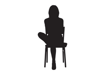 Fototapeta premium Vector art of silhouette of a woman sitting on a chair
