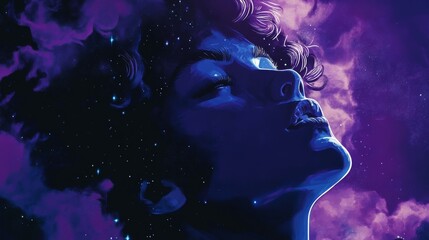 49.Vector Illustration of Space, Cosmonaut, and Galaxy for Poster, Banner, or Background
