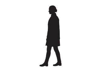Vector art of silhouette of a woman walking