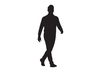 Vector art of silhouette of a man walking in full length