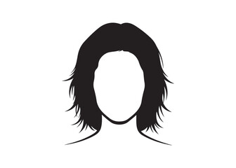 Vector art of silhouette of a woman with medium length hair