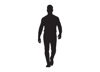 Vector art of silhouette of a man walking in black color