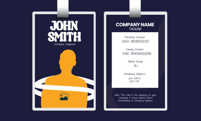 Professional corporate ID Card Template, Office ID card, Employee ID card, student ID card template design 