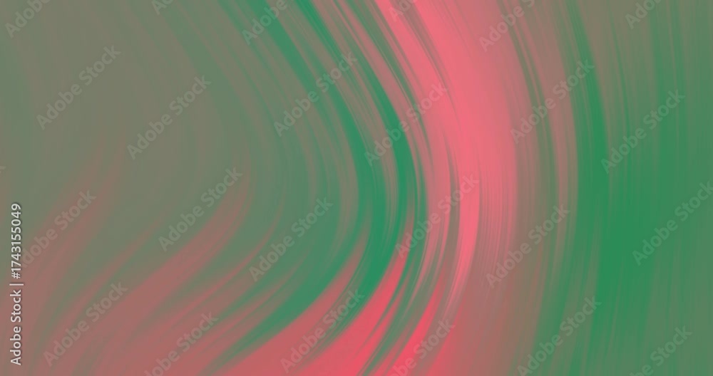 Wall mural animation of glowing pink digital light wave moving on transparent background