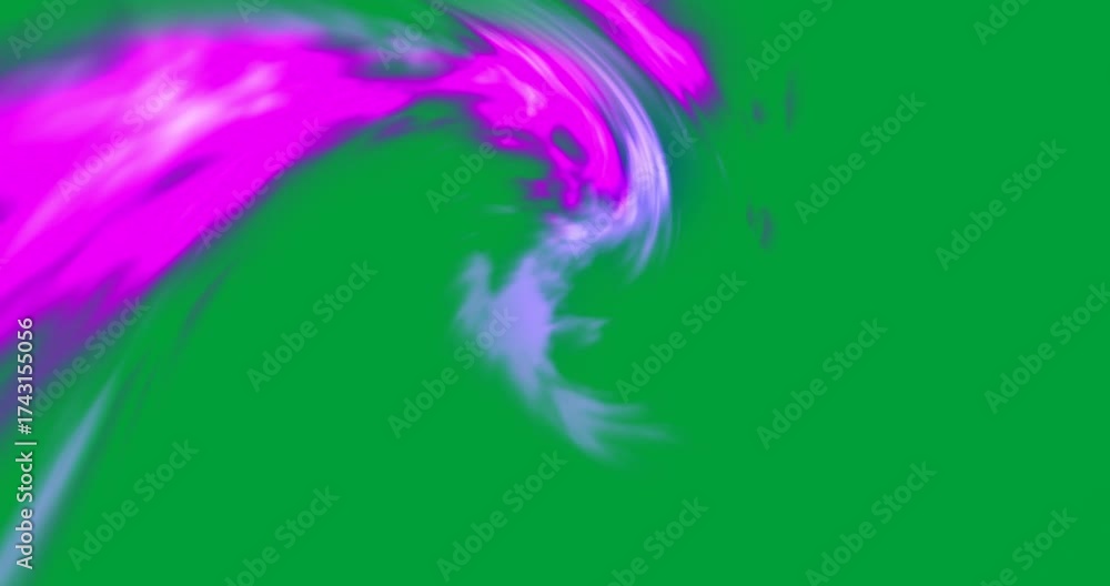 Wall mural animation of glowing purple and pink light wave moving on transparent background
