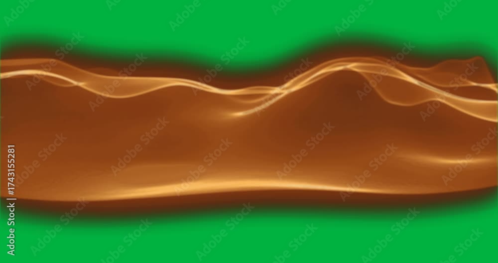 Wall mural animation of glowing orange light wave moving on transparent background