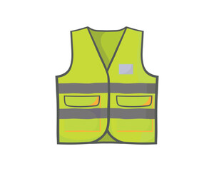 Bright yellow reflective safety vest designed for visibility and protection, commonly used by construction and road workers.