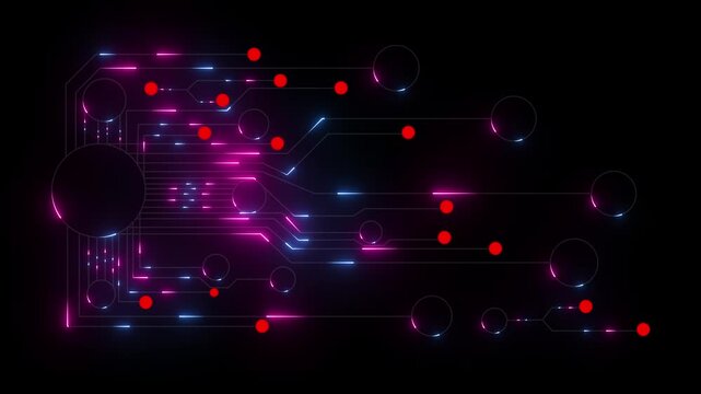 Agentic AI Technology, Multi-Agent Systems in a Motion Background with Neon Boxes. Smart AI Solutions Automate Daily Tasks, Showing How Technology Improves Work Efficiency