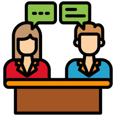 Student Discussion lineal color icon