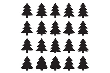 A Festive Forest of Evergreen Trees Simple Silhouette Arrangement for Holiday Greetings and Rustic Winter Decorations and Christmas holiday theme