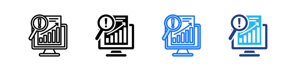 Risk Monitoring Icon Set Multiple Style Collection