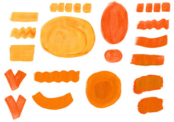 Beautiful illustration material set of scratches (Orange)